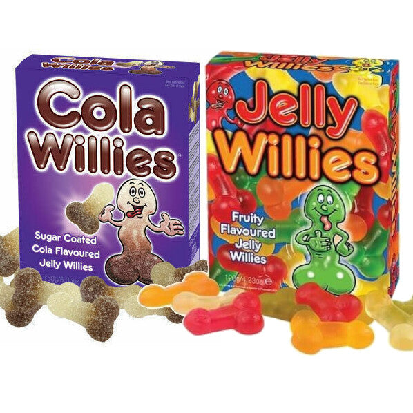 Cola and jelly willy novelty sweets, 2 packs